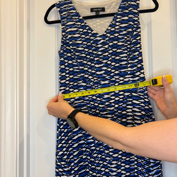 Nine West Navy and White Geometric Midi Dress - Picture 3 of 6